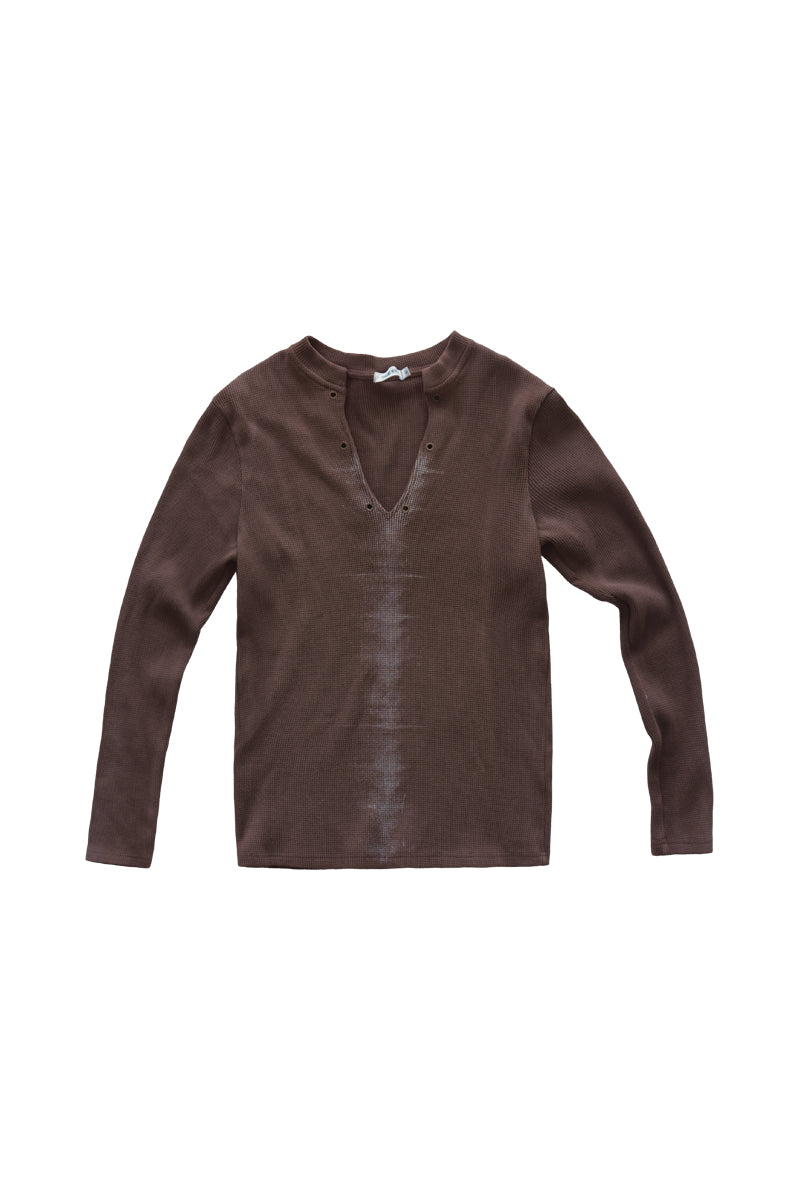 Washed Thermal Henley – Deep V