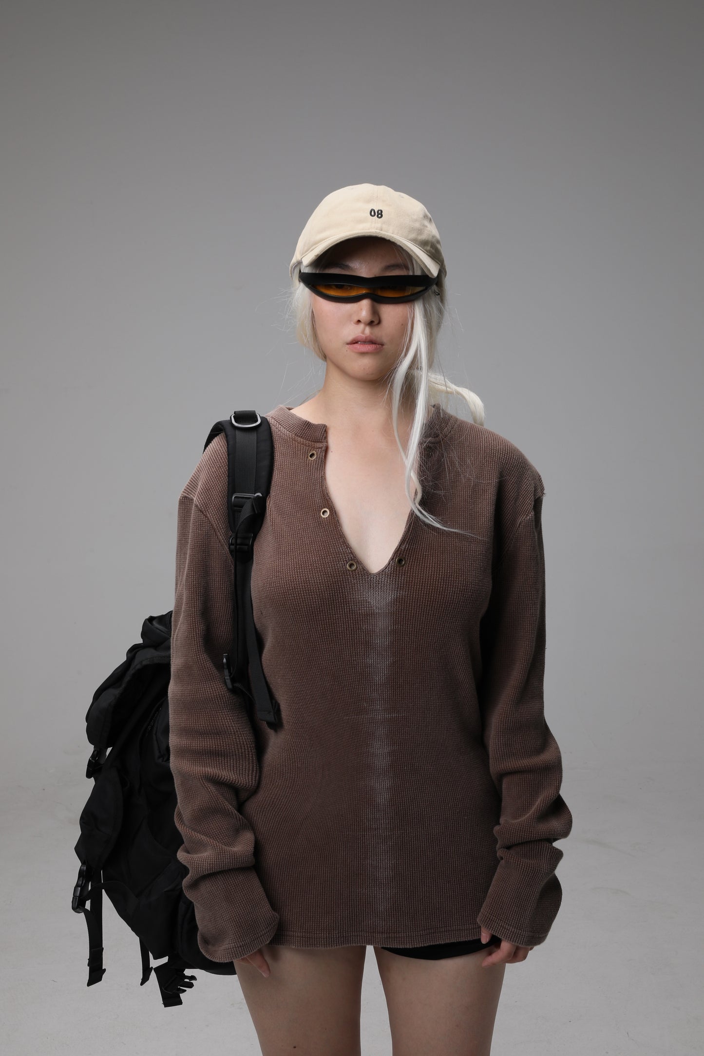 Washed Thermal Henley – Deep V
