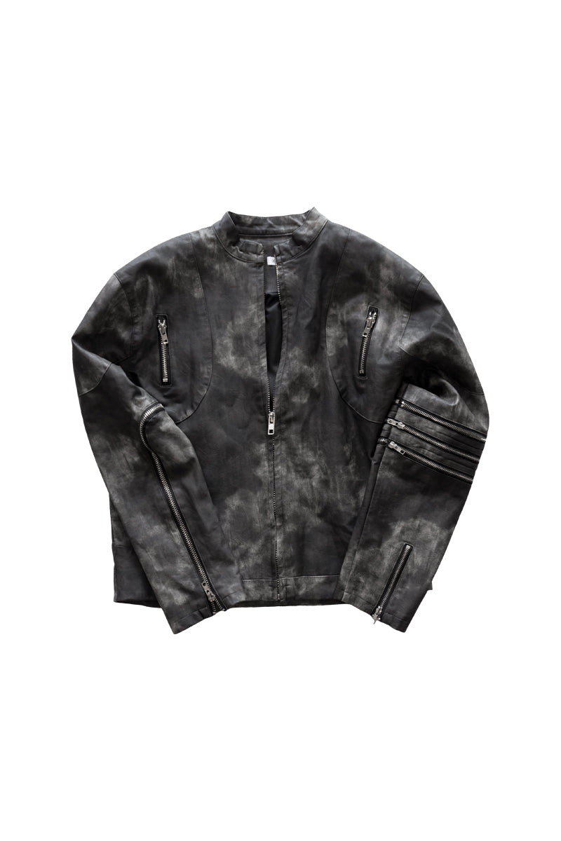 Washed Moto Jacket – Black Smoke