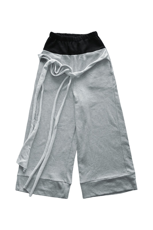 Two-Tone Wide-Leg Pants – Tie Wrap