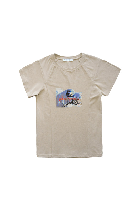 Graphic Fitted Tee – Sand