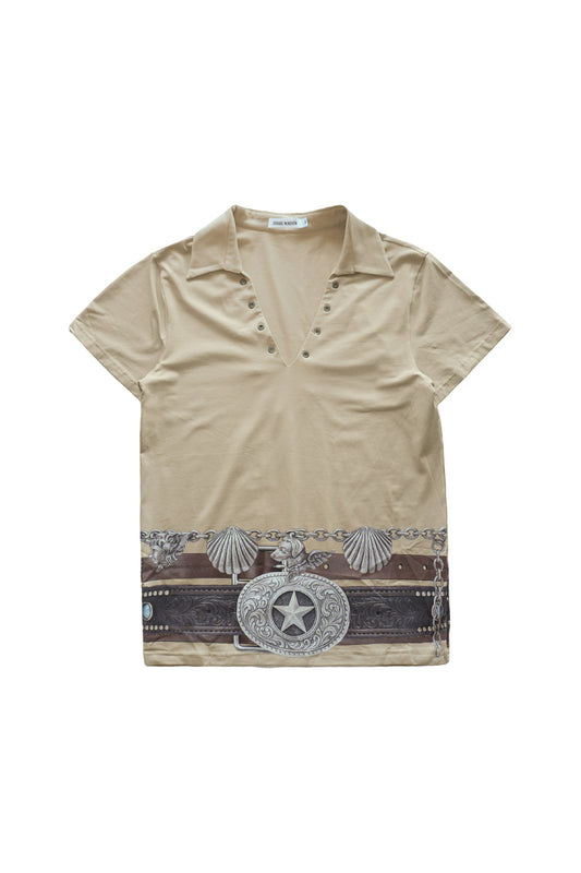 Western Collar Tee – Desert Tan