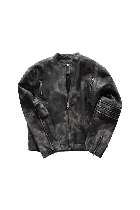Washed Moto Jacket – Black Smoke